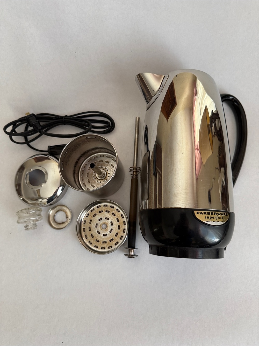 Farberware Superfast 12-Coffee Percolator Model 142 Stainless Steel For Parts